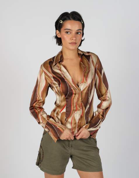 Vintage Made in Italy 8 blouse in tan - view 1