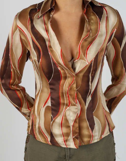 Vintage Made in Italy 8 blouse in tan, 4 of 4