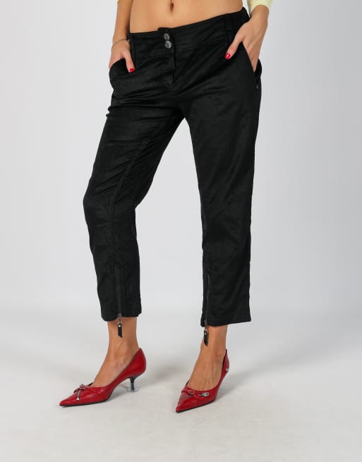 Vintage Made in Italy 8 cord casual trousers in black, 2 of 4