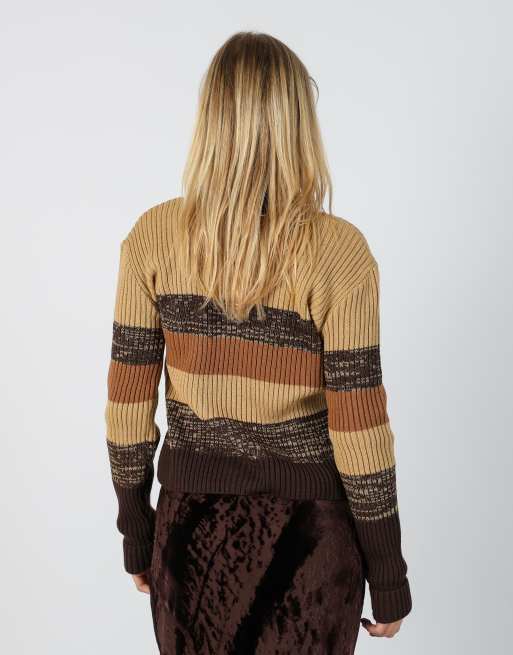 Vintage Made in Italy 8 knitted jumper in tan, 2 of 4