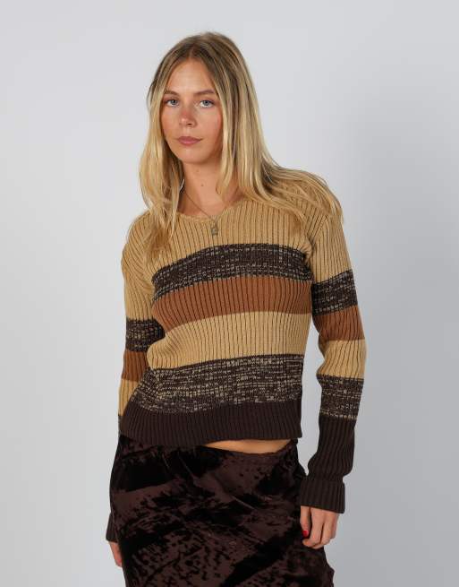 Vintage Made in Italy 8 knitted jumper in tan, 3 of 4