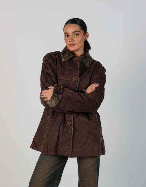 Vintage Made in Italy L afghan coat in brown, 3 of 4