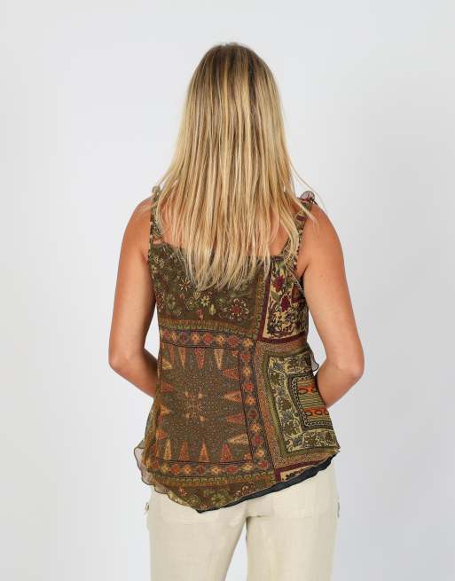 Vintage Made in Italy L cami in dark green, 2 of 4