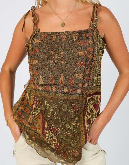 Vintage Made in Italy L cami in dark green, 4 of 4