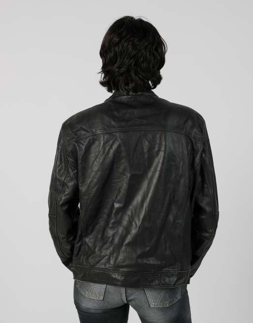 Vintage Made in Italy L leather jacket in black, 4 of 4