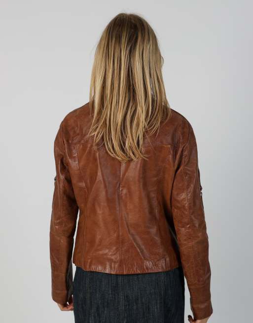 Vintage Made in Italy L leather jacket in brown, 2 of 4