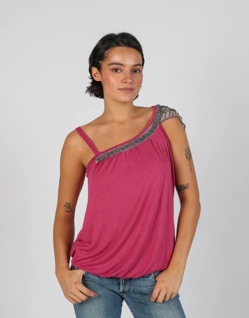 Vintage Made in Italy L woven vest in pink, 1 of 4