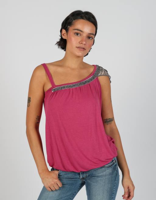 Vintage Made in Italy L woven vest in pink, 3 of 4