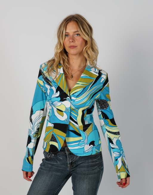 Vintage Made in Italy M blazer in turquoise, 1 of 4