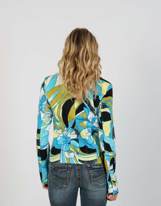 Vintage Made in Italy M blazer in turquoise, 2 of 4