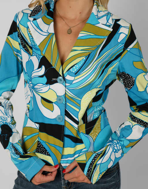 Vintage Made in Italy M blazer in turquoise, 4 of 4