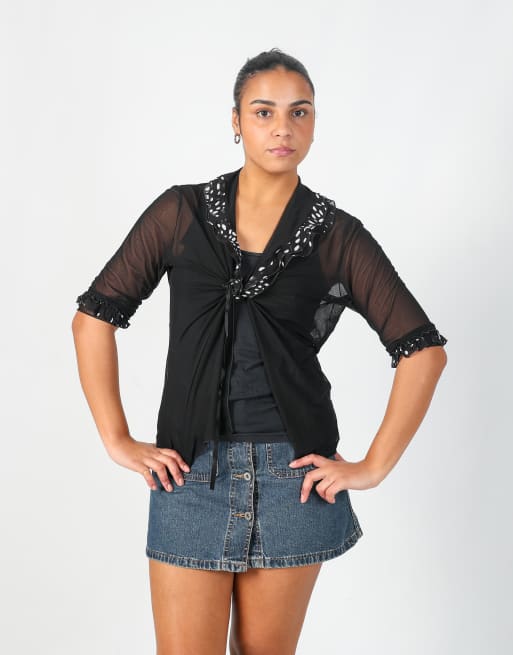 Vintage Made in Italy M blouse in black, 3 of 4