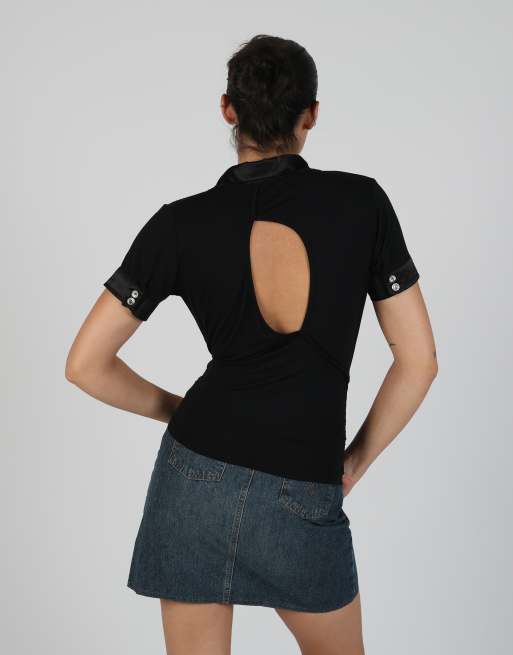 Vintage Made in Italy M blouse in black, 2 of 4