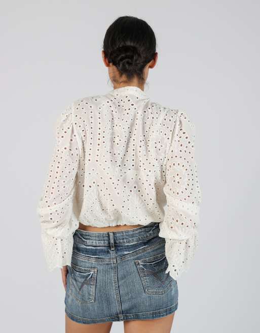 Vintage Made in Italy M blouse in white, 2 of 4