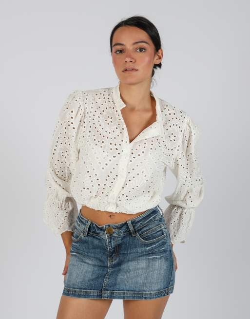 Vintage Made in Italy M blouse in white, 3 of 4