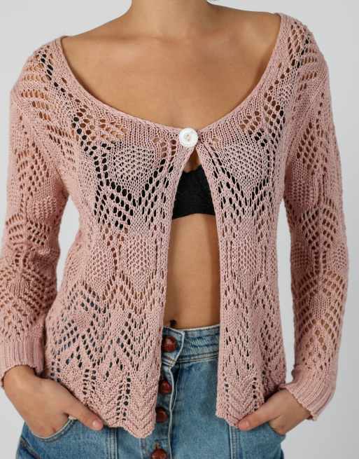 Vintage Made in Italy M cardigan in baby pink, 4 of 4