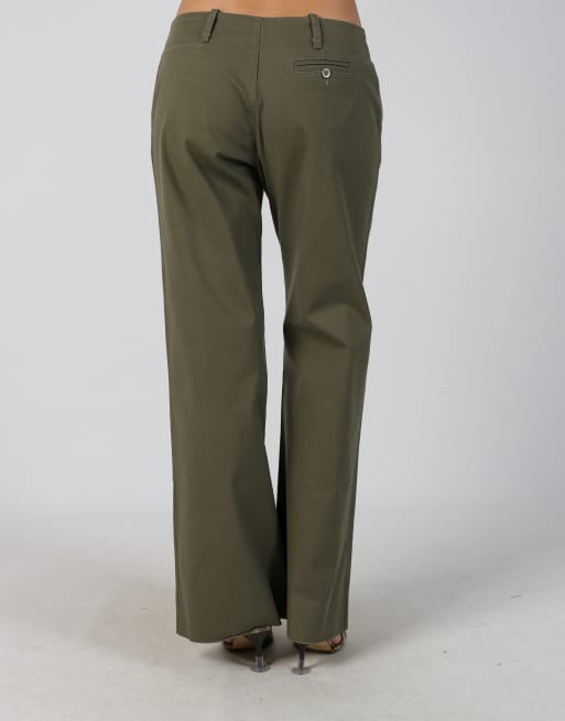 Vintage Made in Italy M casual trousers in khaki green, 4 of 4