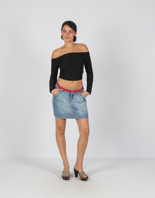 Vintage Made in Italy M denim mini skirt in blue, 1 of 4