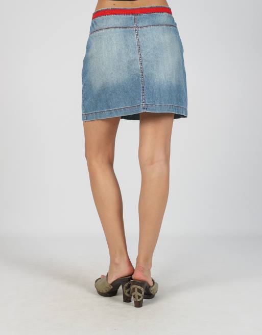 Vintage Made in Italy M denim mini skirt in blue, 4 of 4