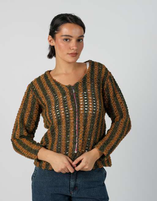 Vintage Made in Italy M knitted jumper in brown, 1 of 4