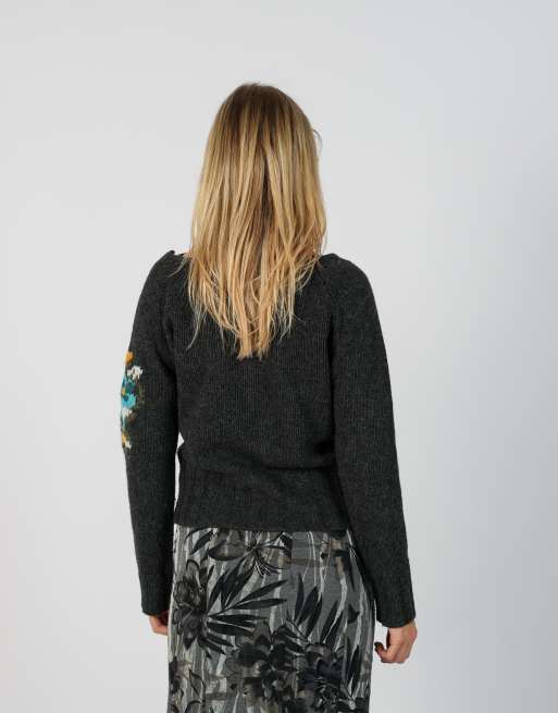 Vintage Made in Italy M knitted jumper in charcoal grey, 2 of 4