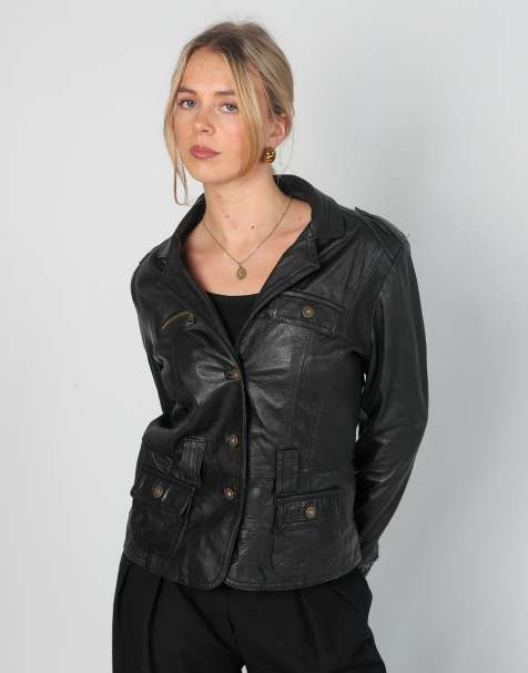 Vintage Made in Italy M leather jacket in black - view 1
