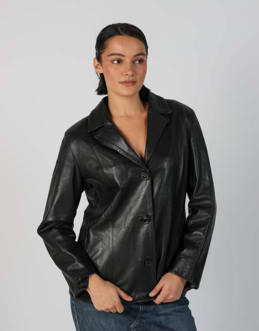 Vintage Made in Italy M leather jacket in black, 1 of 4