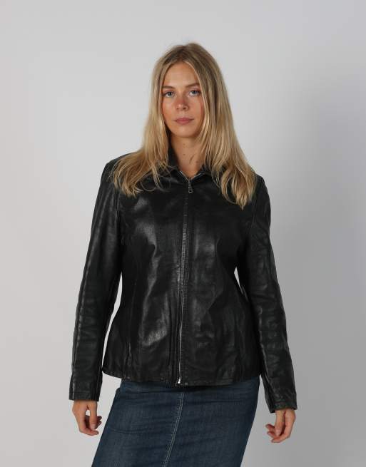 Vintage Made in Italy M leather jacket in black, 1 of 4