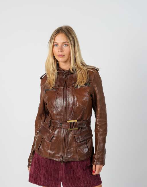 Vintage Made in Italy M leather jacket in brown, 1 of 4