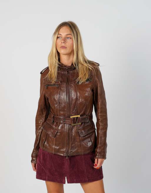 Vintage Made in Italy M leather jacket in brown, 3 of 4