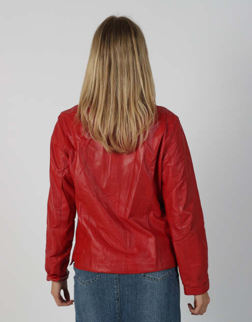 Vintage Made in Italy M leather jacket in red, 2 of 4