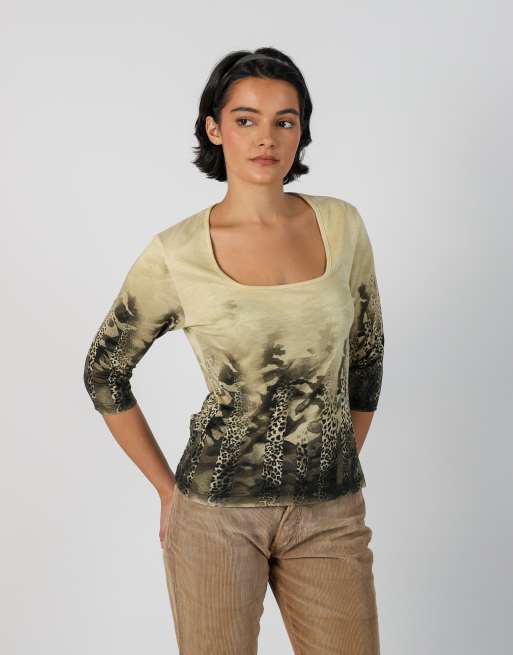 Vintage Made in Italy M long sleeve top in yellow, 1 of 4
