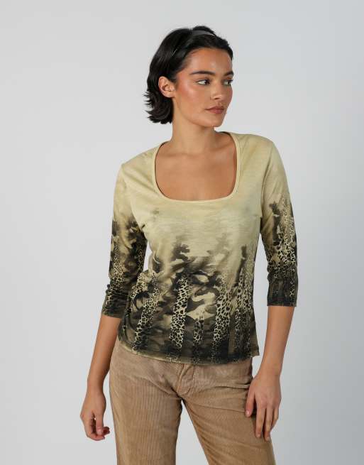 Vintage Made in Italy M long sleeve top in yellow, 3 of 4