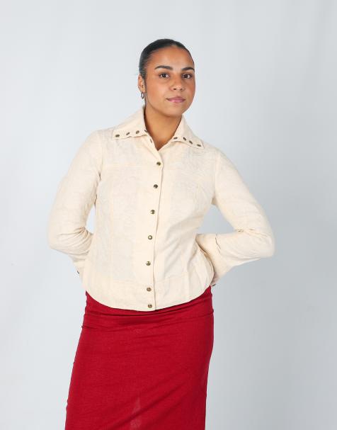 Vintage Made in Italy M shirt in cream - view 1