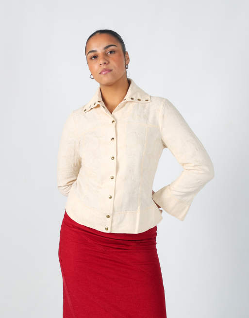 Vintage Made in Italy M shirt in cream, 3 of 4