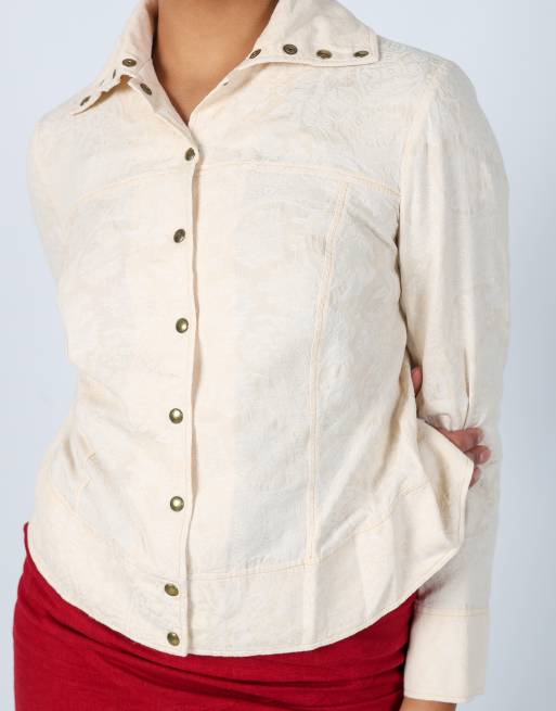 Vintage Made in Italy M shirt in cream, 4 of 4