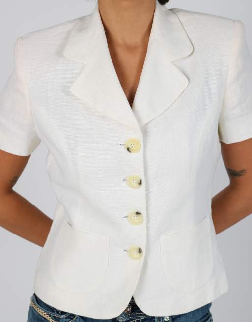 Vintage Made in Italy M woven jacket in cream, 4 of 4
