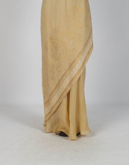 Vintage Made in Italy M woven maxi dress in beige, 2 of 4