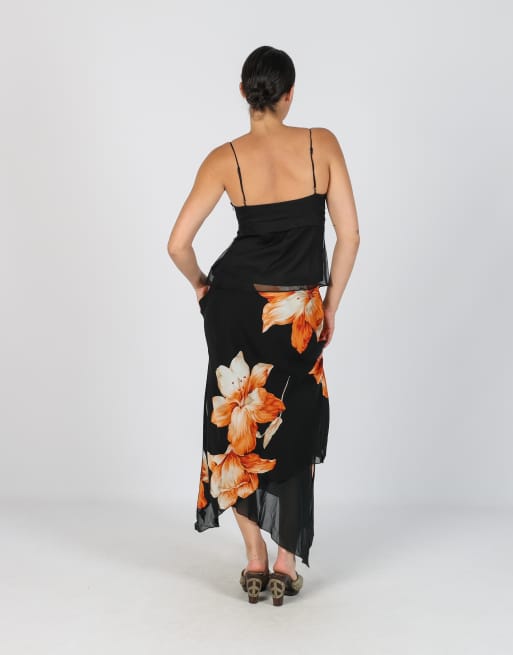 Vintage Made in Italy M woven maxi skirt in black, 3 of 4