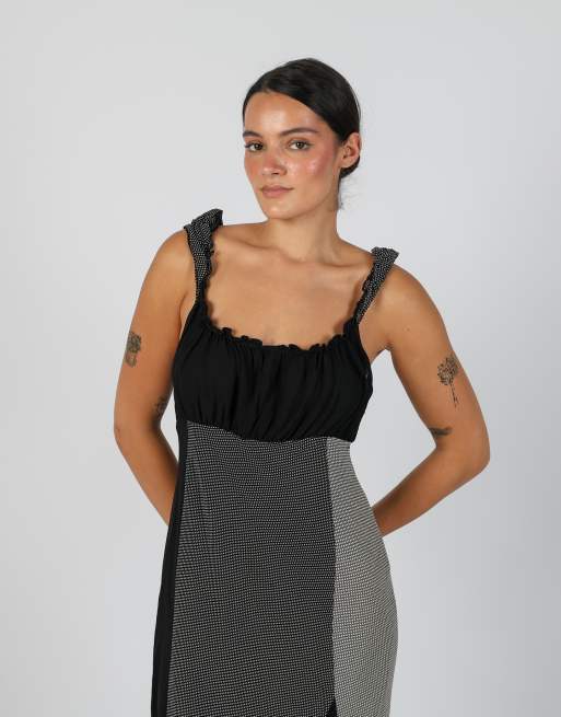 Vintage Made in Italy M woven midi dress in black, 2 of 4