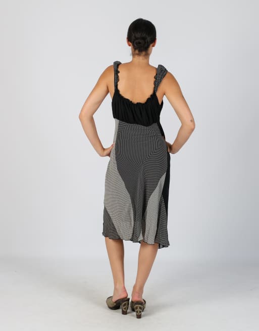 Vintage Made in Italy M woven midi dress in black, 3 of 4