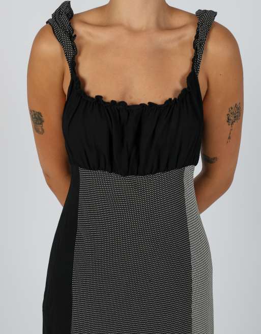 Vintage Made in Italy M woven midi dress in black, 4 of 4