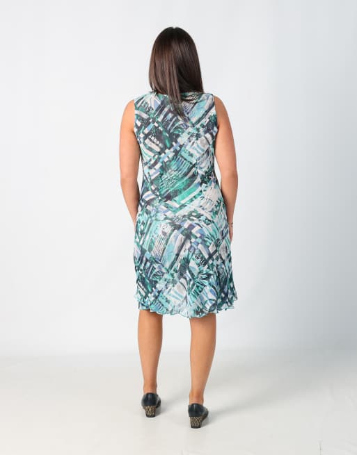 Vintage Made in Italy M woven midi dress in blue, 2 of 4