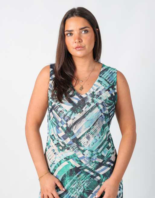 Vintage Made in Italy M woven midi dress in blue, 4 of 4