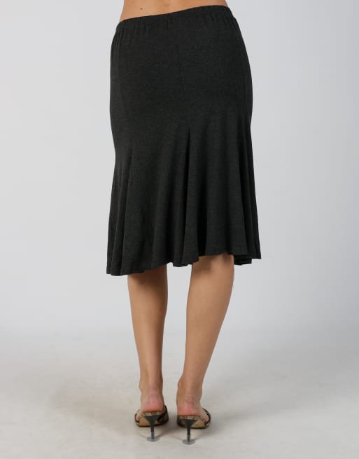 Vintage Made in Italy M woven midi skirt in charcoal grey, 4 of 4