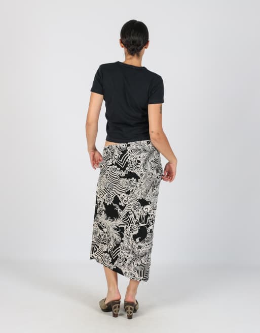 Vintage Made in Italy M woven midi skirt in cream, 3 of 4
