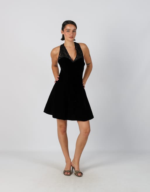 Vintage Made in Italy M woven mini dress in black, 1 of 4