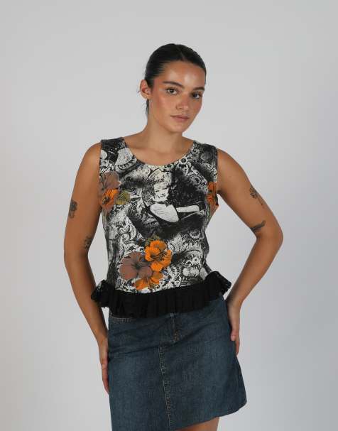 Vintage Made in Italy M woven top in black - view 1