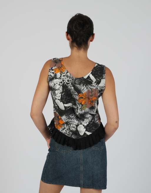 Vintage Made in Italy M woven top in black, 2 of 4