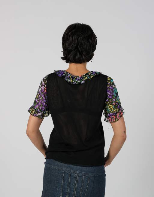 Vintage Made in Italy M woven top in black, 4 of 4